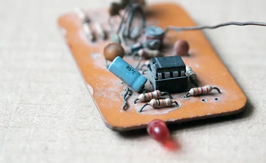 A close up of a circuit board