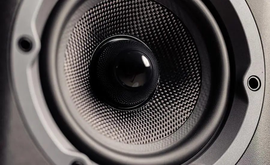 A close up of a speaker