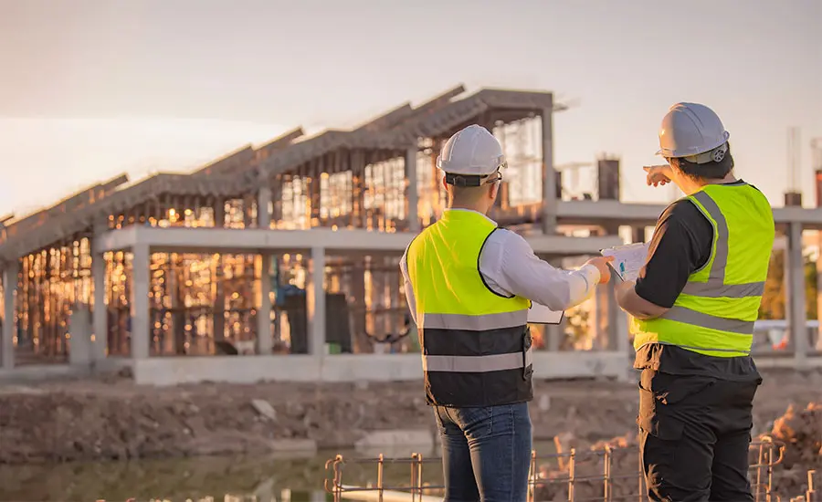 A person with a vest with a worker
