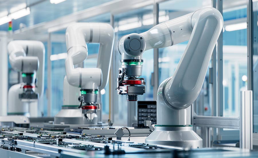 A close up of a robotic arm