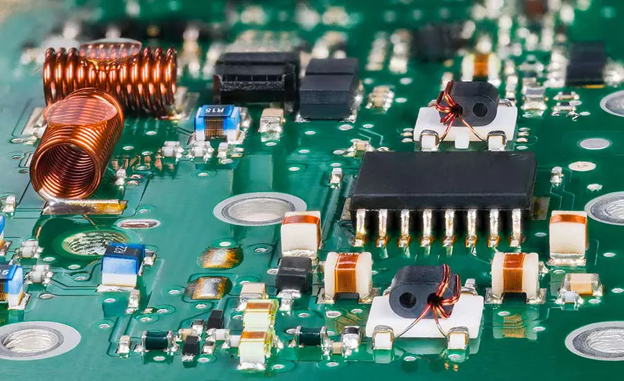 A circuit with electronic components