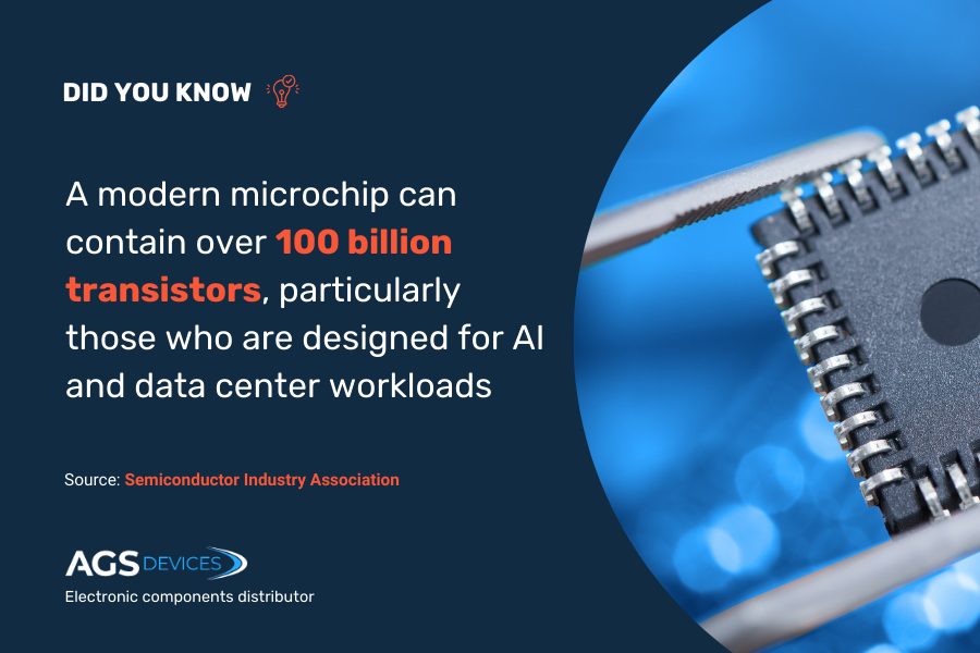 modern microchip when comparing semiconductor vs. chip